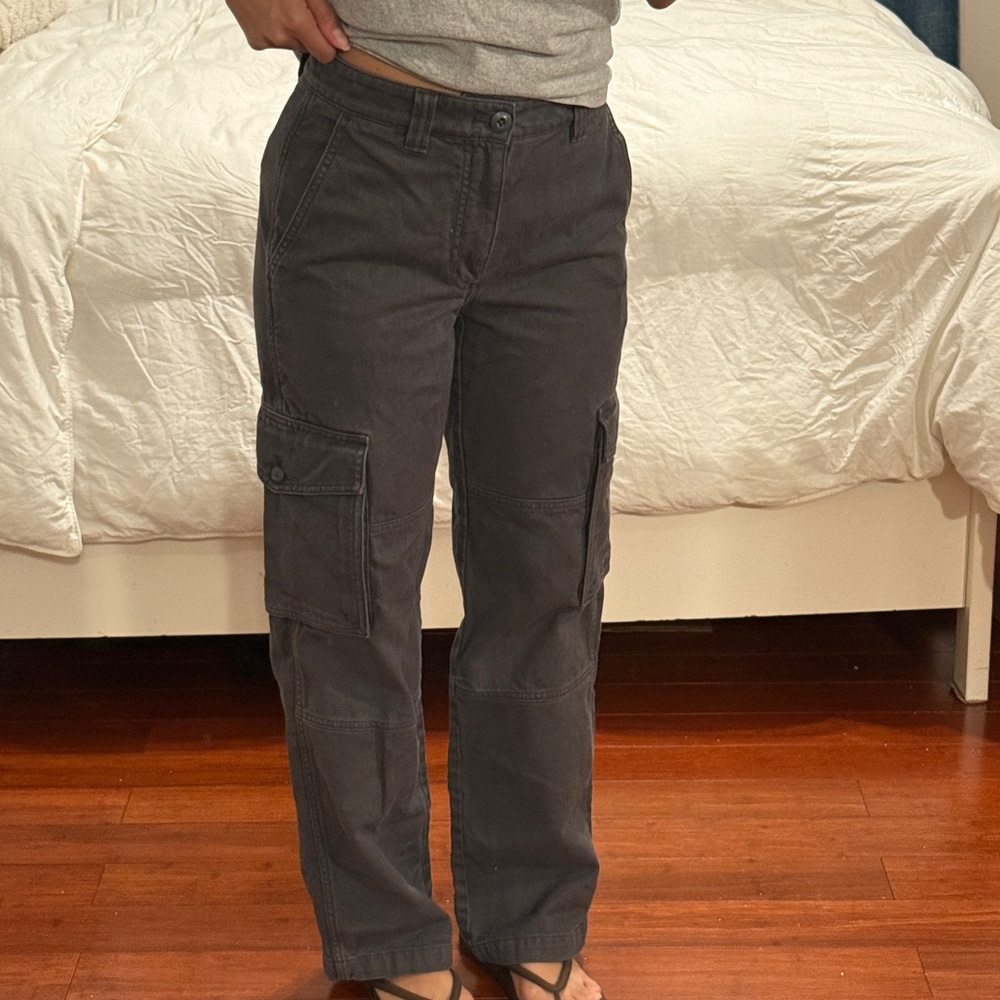 Dark Gray Cargo Pants with Pocket Details